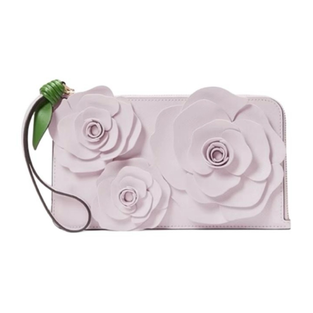 Kate Spade Flora Flower Medium L-Zip Wristlet